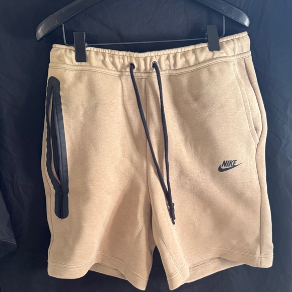 Nike Men's Tan Athletic Shorts with Black Accents - Picture 1 of 3